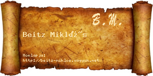 Beitz Miklós névjegykártya